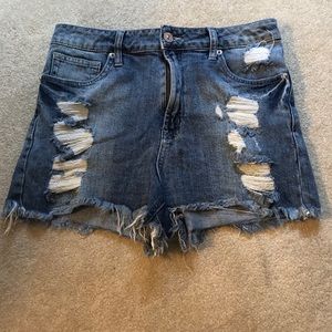 Distressed High Waisted Shorts